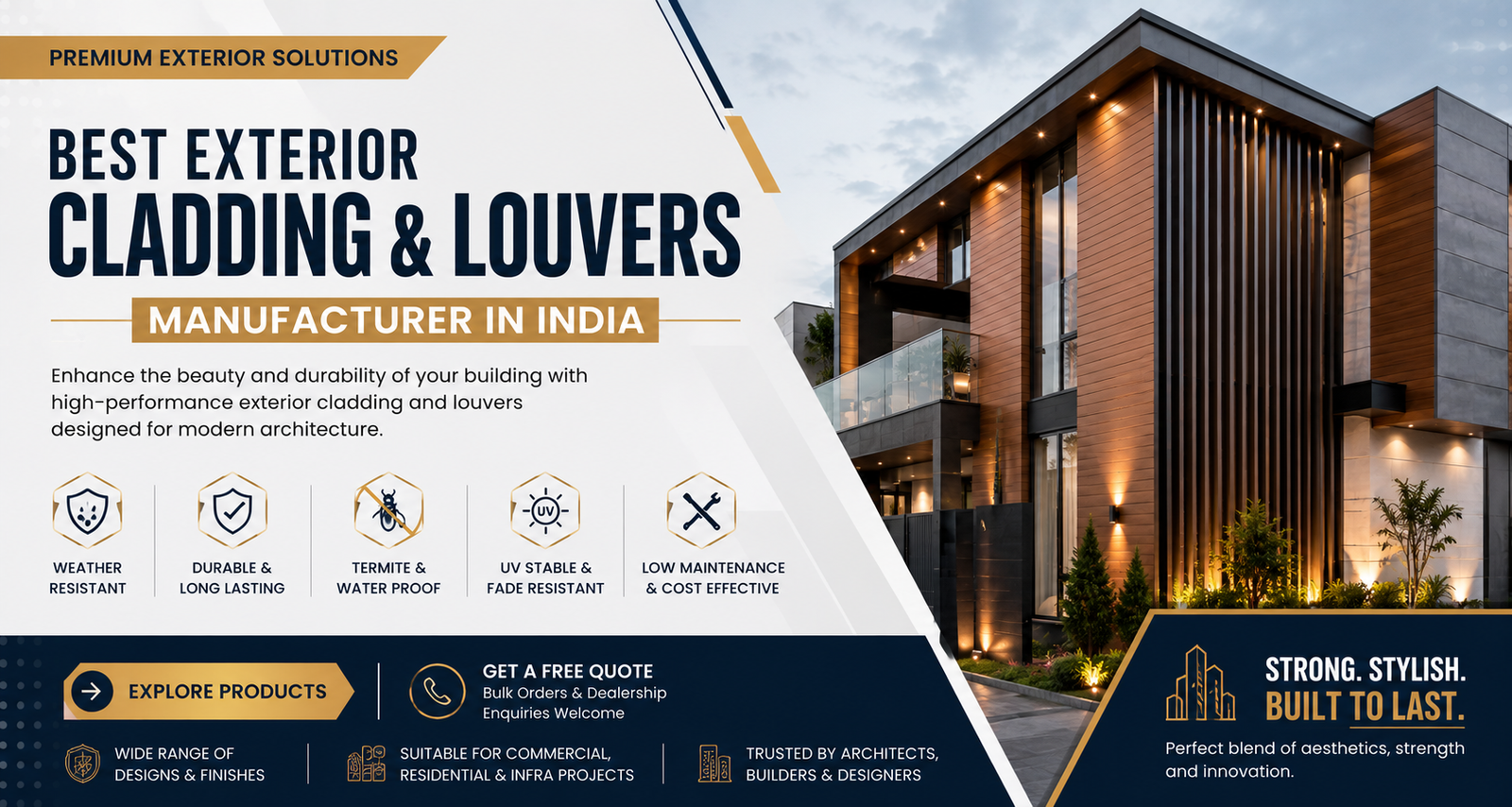 Best Exterior Cladding & Louvers Manufacturer in India
